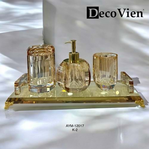 12017 -BANYO SETİ KRİSTAL GOLD -AYMET