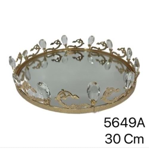 5649.A -TEPSİ TAŞLI AYNALI GOLD -AYMET