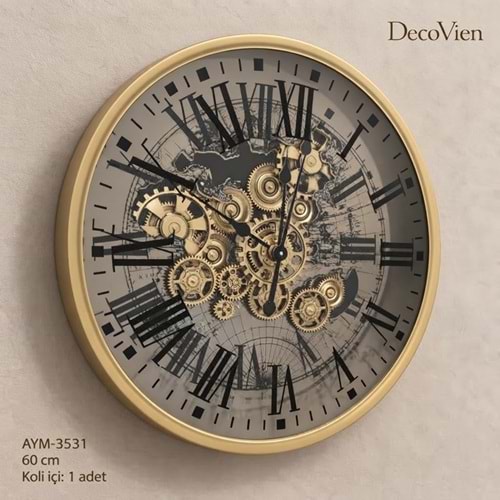 3531 -DUVAR SAATİ ÇARKLI 60CM -AYMET