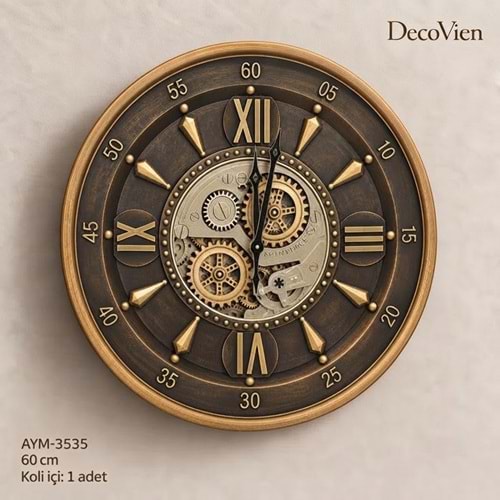3535 -DUVAR SAATİ ÇARKLI 60CM -AYMET