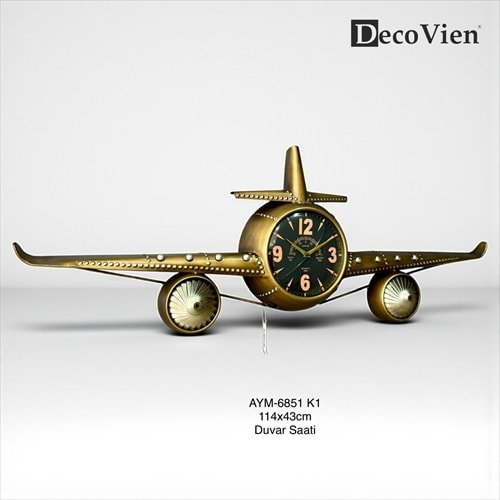 6851-UÇAK SAAT DEKOR -AYMET