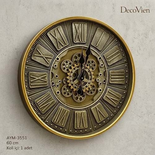 3551-DUVAR SAATİ ÇARKLI 60CM -AYMET