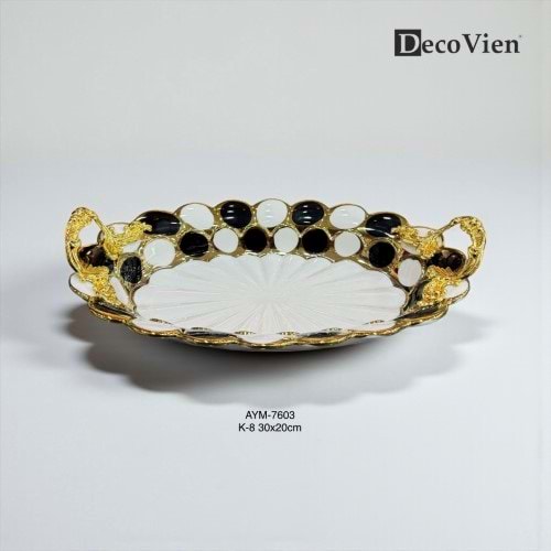 7603 -SUNUM TABAK DEKOR OVAL 30*20 -AYMET