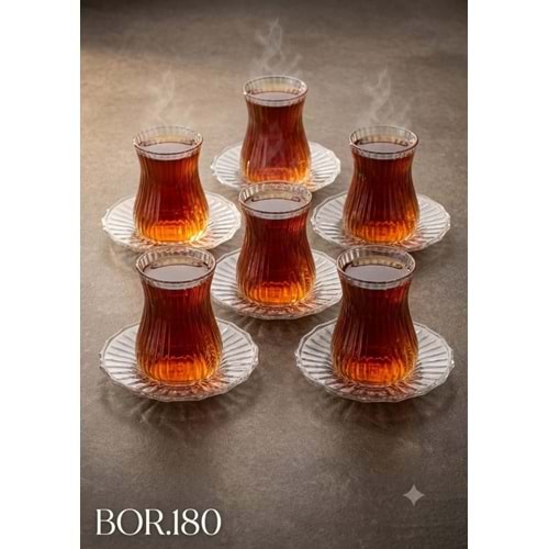 BOR.180 -CAM ÇAY SETİ 12 PARÇA -BALSA