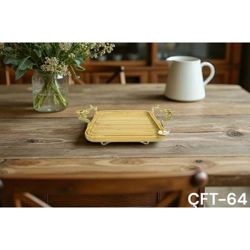 CFT.64 -BAMBU SUNUMLUK KARE KULPLU -ÇİFTÇİ