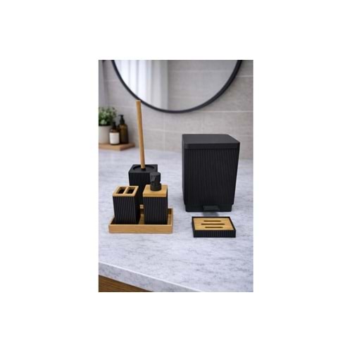609434.SY -BANYO SETİ KARE ÇİZGİ SYH -ÇİFTÇİ