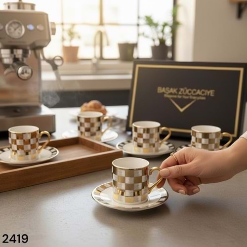 2419-KAHVE FİNCANI YALDIZLI -ÇİFTÇİ