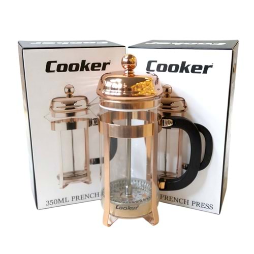 3955 -FRENCHPRESS 350ML GOLD MTL -COKER