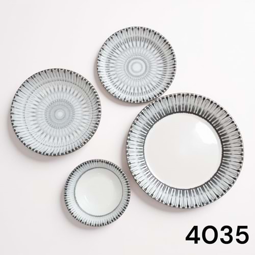 4035-YEMEK SETİ 24 PRÇ PORS.DESENLİ -COKER