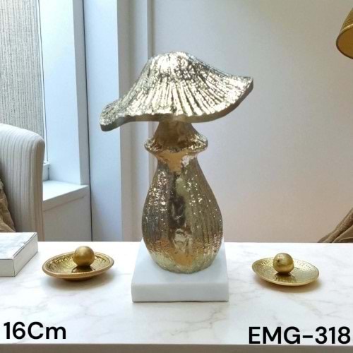 EMG.318.AL -DEKOR OBJE MANTAR GOLD -EMG