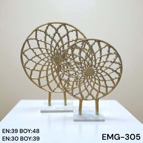 EMG.305.AL -DEKOR OBJE 2 Lİ GOLD -EMG