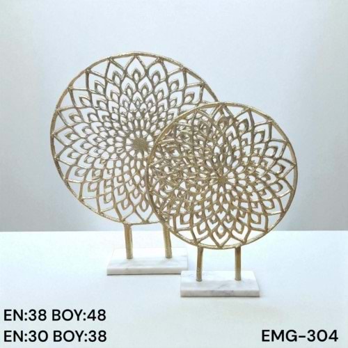EMG.304.AL -DEKOR OBJE 2 Lİ GOLD -EMG