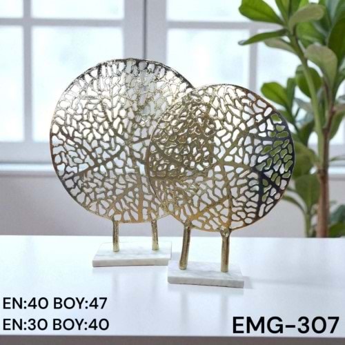 EMG.307.AL -DEKOR OBJE 2 Lİ GOLD -EMG