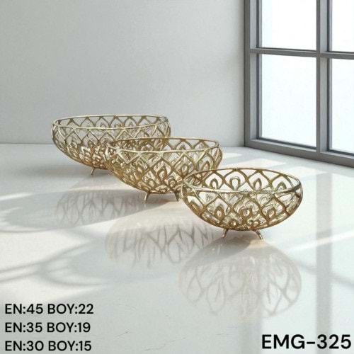 EMG.325.AL -DEKOR KONSOL 3 LÜ SET GOLD -EMG