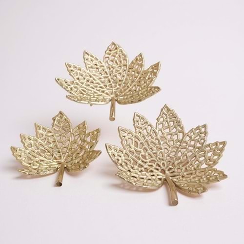 EMG.3227.A -DEKOR OBJE YAPRAK 3 LÜ GOLD -EMG