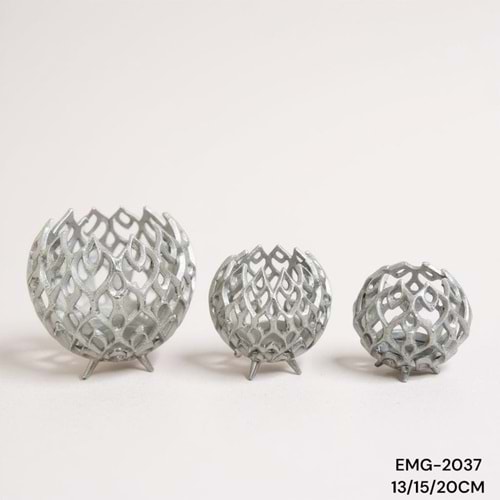 EMG.2037.G -DEKOR OBJE MUMLUK 3LÜ GMŞ -EMG