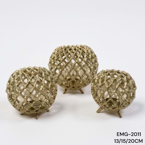 EMG.2011.A -DEKOR OBJE MUMLUK 3LÜ GOLD -EMG