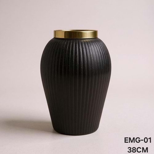 EMG.01.SY -CAM VAZO 37 CM SİYAH-EMG