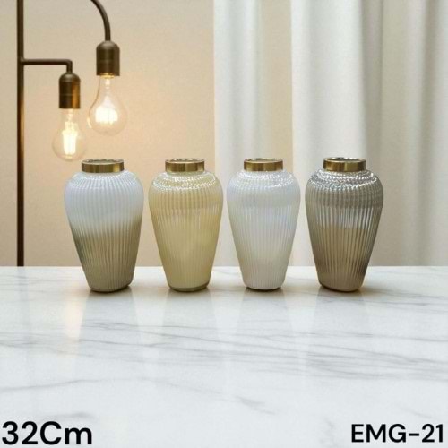 EMG.21.KH -CAM VAZO 32 CM KAHVE -EMG