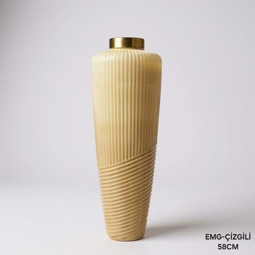 ÇİZGİ.BL -CAM VAZO ÇİZGİLİ BYK BAL -EMG