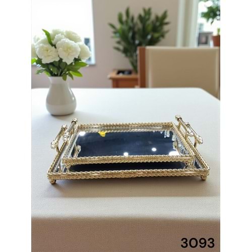 3093.A-SUNUM TEPSİ LÜX 2 Lİ GOLD -FURKAN