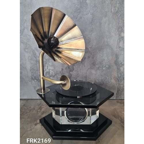 2169-KRİSTAL DEKOR GRAMOFON -FURKAN