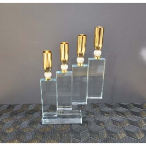 2216.A-KRİSTAL ŞAMDAN 4LÜ GOLD -FURKAN