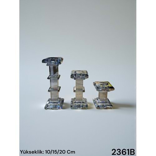 2361-KRİSTAL MUMLUK 3 LÜ KARE FÜME -FURKAN