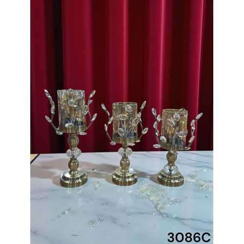 3086.C-KRİST.ŞAMDAN 3LÜ MTL AYAK BRONZ -FURKAN