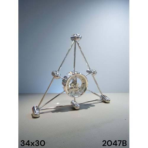 2047.B-MASA SAATİ METAL ÜÇGEN GMŞ -FURKAN