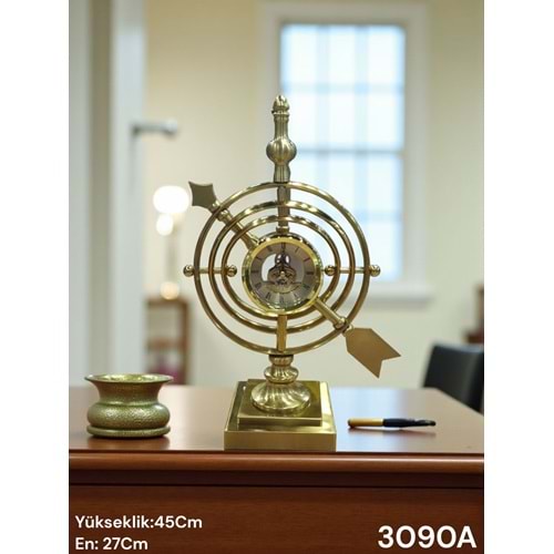 3090.A-MASA SAATİ DEKOR LÜX GOLD -FURKAN