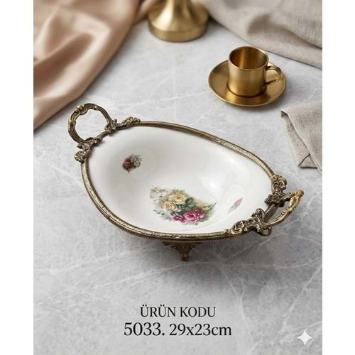 5033-SUNUM TABAK PORS.DESEN OVAL ESKİTME -FURKAN