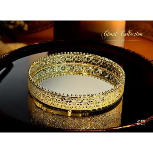 4889 -DEKOR SUNUMLUK KARE GOLD 35*35 -GÖNÜL