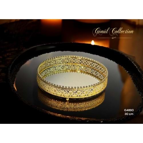 4890 -DEKOR SUNUMLUK KARE GOLD 30*30 -GÖNÜL