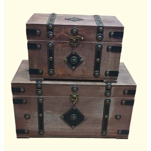 4693 -AHŞAP SANDIK 2 Lİ -GÖNÜL