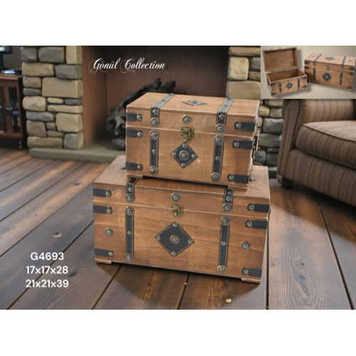 4693 -AHŞAP SANDIK 2 Lİ -GÖNÜL