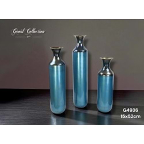 4936-DEKOR VAZO METAL KÇK 52CM -GÖNÜL