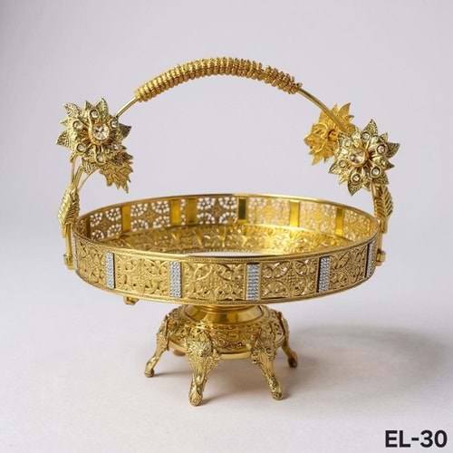EL.30 -DEKOR ŞEKERLİK SAPLI GOLD -GÜVEN