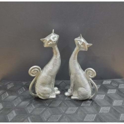 0162.GM-BİBLO KEDİ 2 Lİ GMŞ. -İNCİ