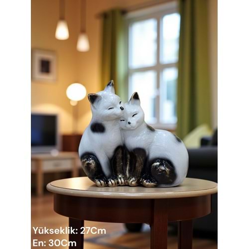 1451.BB -BİBLO KEDİ İKİLİ BYZ.BENEK -İNCİ