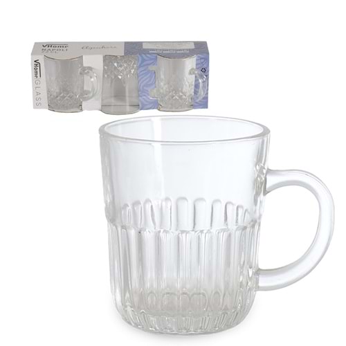 NAPOLİ -CAM ÇAY BARDAK 3LÜ -İPEK