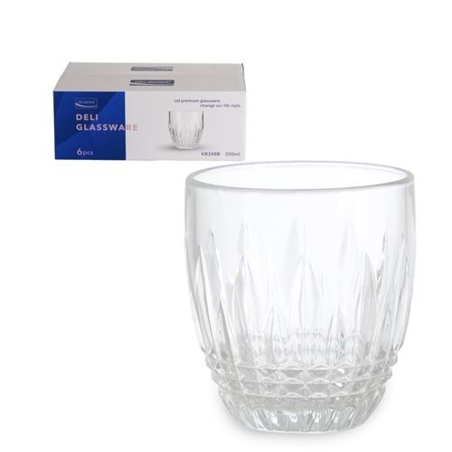 KB248.B -CAM BARDAK 6LI KÇK 200ML -İPEK