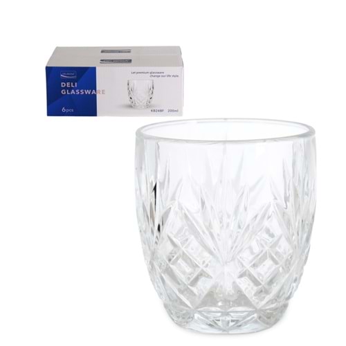 KB248.F -CAM BARDAK 6LI KÇK 200ML -İPEK