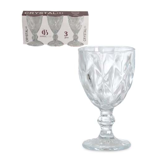 DİLA3 -CAM KÇK KADEH 3LÜ -İPEK