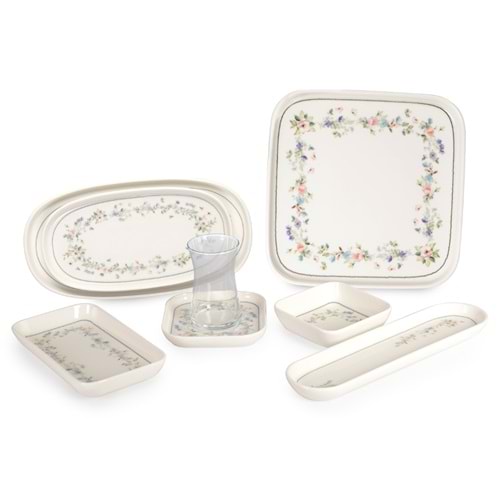 1019 -KAHVALTI TK.KARE DESENLİ GARDEN -İPEK