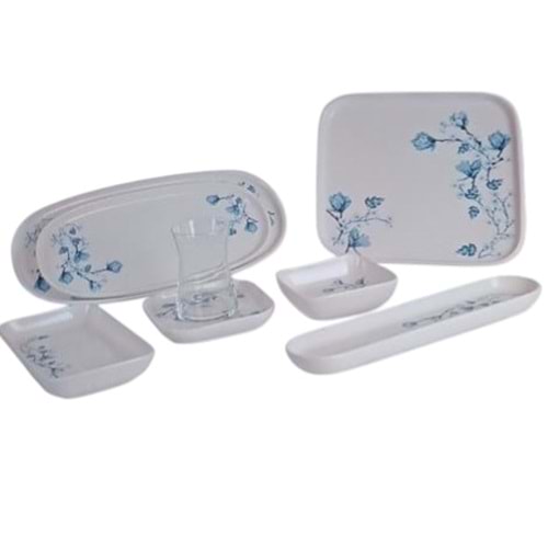 1022 -KAHVALTI TK.KARE DESENLİ ANEMON -İPEK