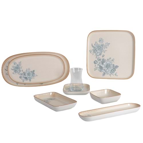 1029 -KAHVALTI TK.KARE DESENLİ ROSA -İPEK