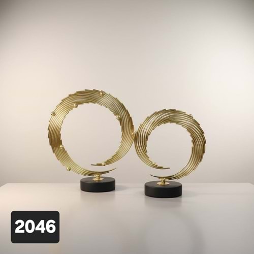 2046.AL-OBJE GÜNEŞ 2 Lİ SET GOLD-KRM