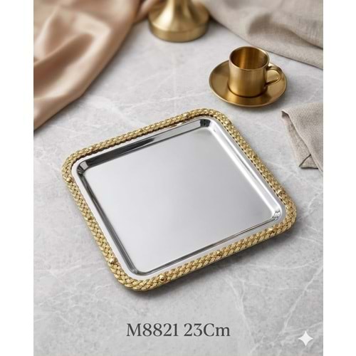 M8821 -SUNUM KARE GMŞ.(GOLD) HASIR -MANOR