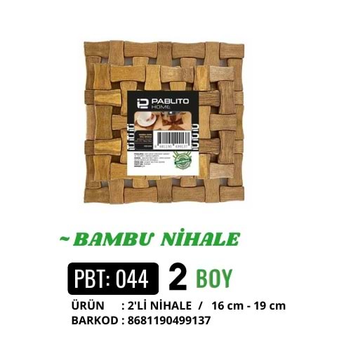 PBT.044 -AHŞAP NİHALE 2 Lİ -PABLİTO